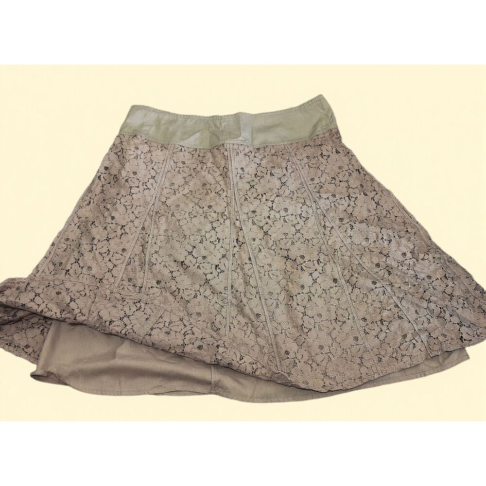 Liz Claiborne Axcess, Beige, Floral Lace, knee length skirt with lining